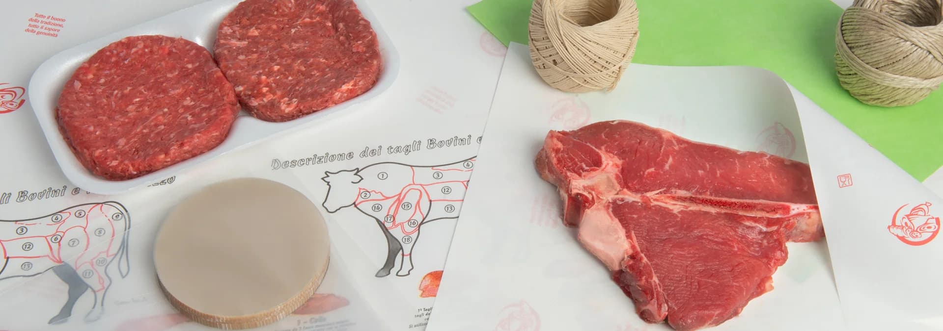 Carta politenata con stampe a tema ad uso gastronomico